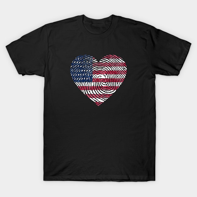 US flag fingerprint T-Shirt by halazidan